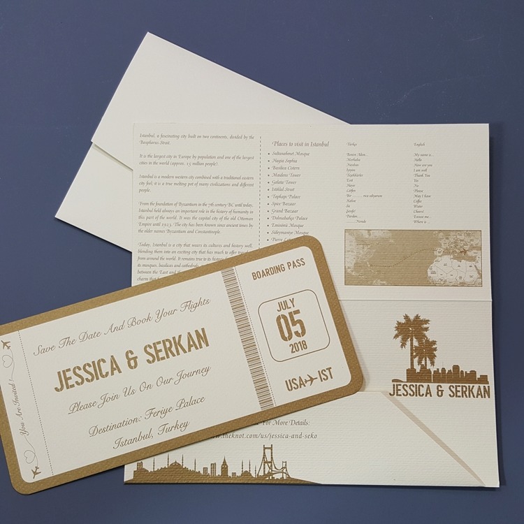 2407 Flight Ticket Wedding Invitations