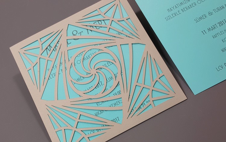 4034 Laser Cut Wedding Invitations