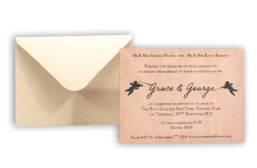 3008 Wooden Wedding Invitations