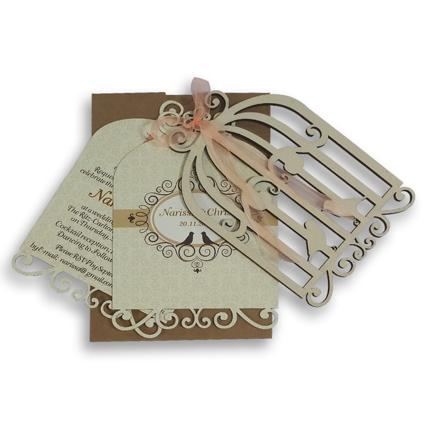 3002 Wooden Wedding Invitations