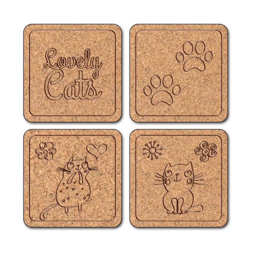 Personalized  Cork Coaster for 4 pack 1