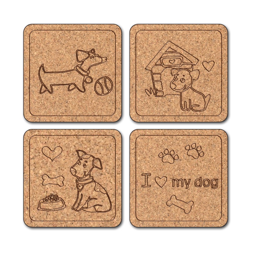 Personalized  Cork Coaster for 4 pack 2