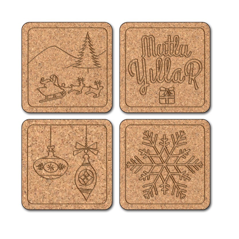 Personalized  Cork Coaster for 4 pack 3