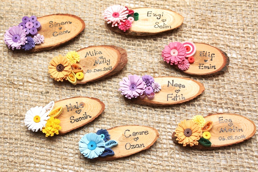 Wooden Magnets with Quiling