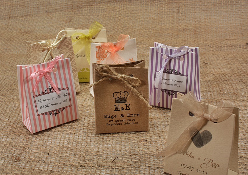 Paper Wedding Favor Bags w/ Candies