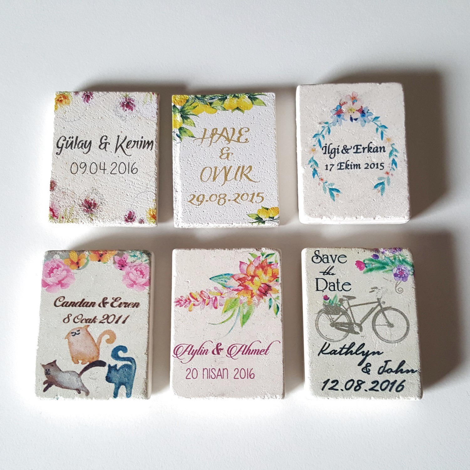 Save The Date Stone Magnets