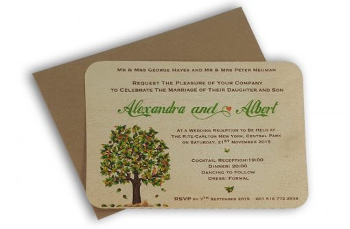 3001 Wooden Wedding Invitations