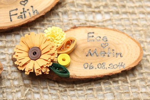 Wooden Magnets with Quiling