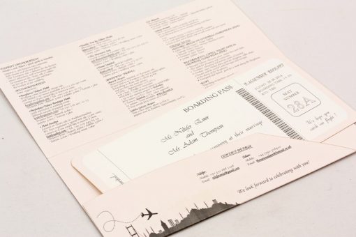 2407 Flight Ticket Wedding Invitations