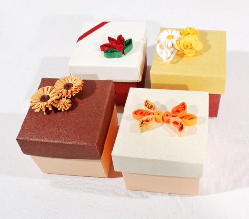 Quilling trimmed Boxes